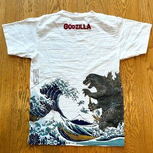 Godzilla T-shirt - White with design - Small